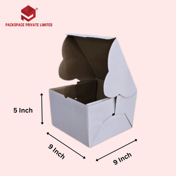 Cake Box 500 Gms to 1 Kg [ 9 x 9 x 5 Inch ] White