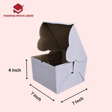 Cake Box 250 Gms [ 7 x 7 x 4 Inch ] White