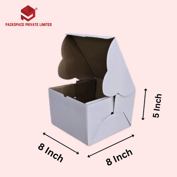 Cake Box 500 Gms [ 8 x 8 x 5 Inch ] White