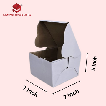 Cake Box 250 Gms [ 7 x 7 x 5 Inch ] White