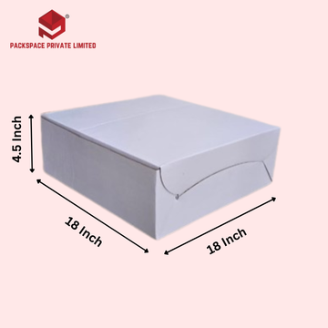 Cake Box 2 Kg+ [ 18 x 18 x 4.5 Inch ] White
