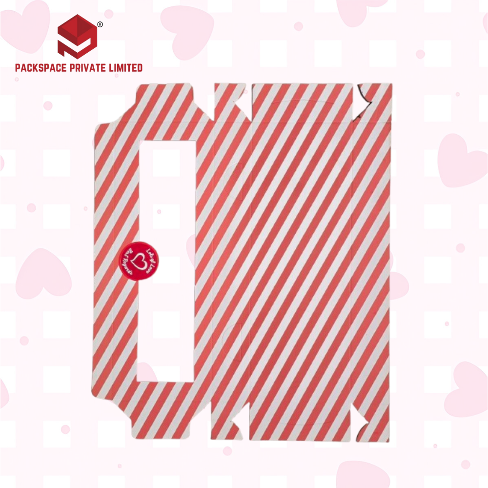 Red Striped Valentine's Gift Box ( 11 x 4 x 1.5 Inches )